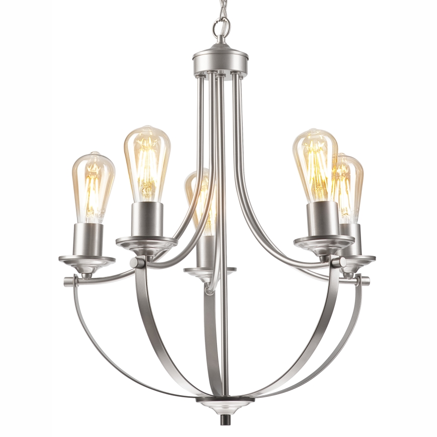 Κρεμαστό φωτιστικό οροφής GINA 5xE27/60W/230V ματ χρώμιο