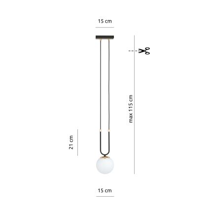 Κρεμαστό φωτιστικό οροφής GLAM 1xE14/10W/230V μαύρο