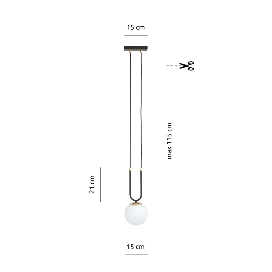 Κρεμαστό φωτιστικό οροφής GLAM 1xE14/10W/230V μαύρο