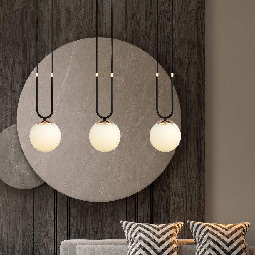 Κρεμαστό φωτιστικό οροφής GLAM 3xE14/10W/230V μαύρο