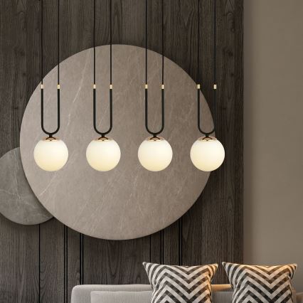 Κρεμαστό φωτιστικό οροφής GLAM 4xE14/10W/230V μαύρο