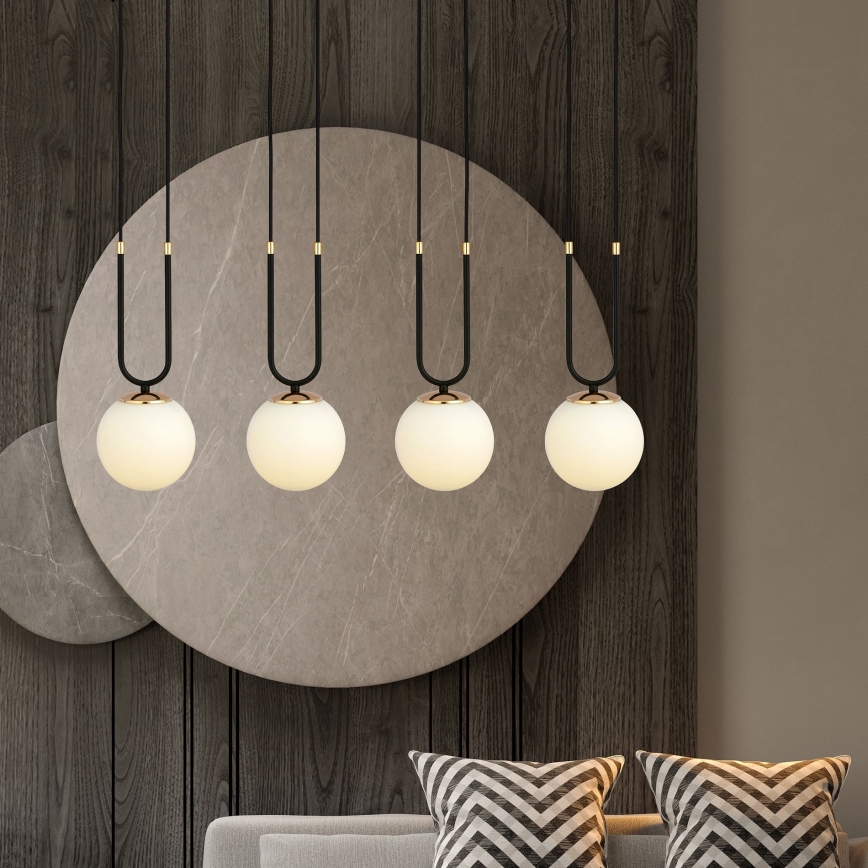Κρεμαστό φωτιστικό οροφής GLAM 4xE14/10W/230V μαύρο