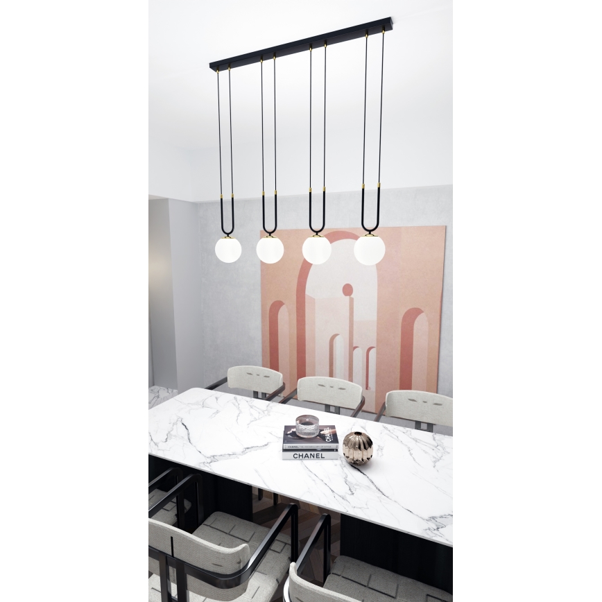 Κρεμαστό φωτιστικό οροφής GLAM 4xE14/10W/230V μαύρο