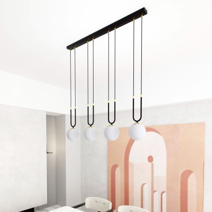 Κρεμαστό φωτιστικό οροφής GLAM 4xE14/10W/230V μαύρο