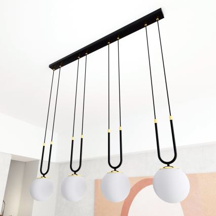 Κρεμαστό φωτιστικό οροφής GLAM 4xE14/10W/230V μαύρο