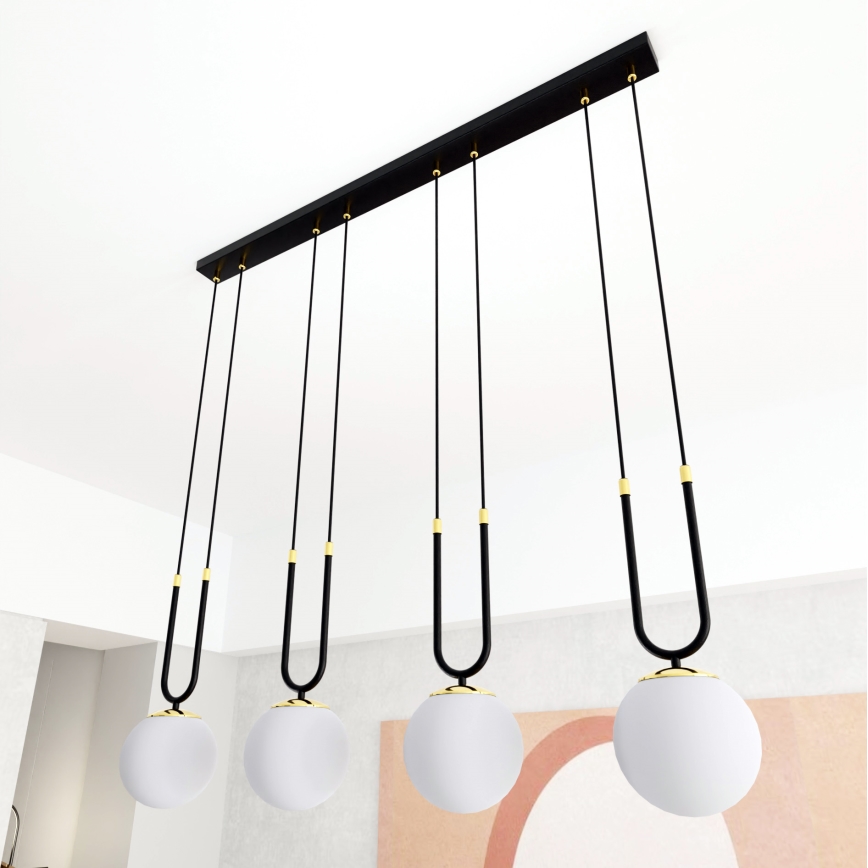 Κρεμαστό φωτιστικό οροφής GLAM 4xE14/10W/230V μαύρο