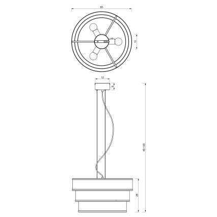 Κρεμαστό φωτιστικό οροφής GLUM 3xE27/60W/230V μαύρο