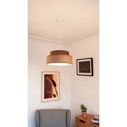 Κρεμαστό φωτιστικό οροφής GRACE 1xE27/60W/230V διάμετρος 40 cm καφέ/μπεζ