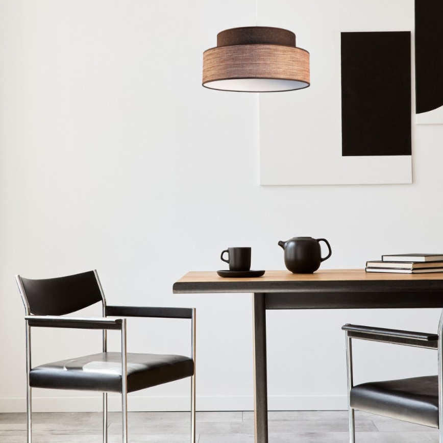 Κρεμαστό φωτιστικό οροφής GRACE 1xE27/60W/230V διάμετρος 40 cm καφέ/μπεζ