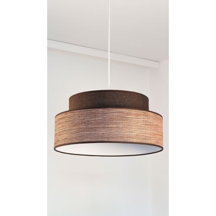 Κρεμαστό φωτιστικό οροφής GRACE 1xE27/60W/230V διάμετρος 40 cm καφέ/μπεζ