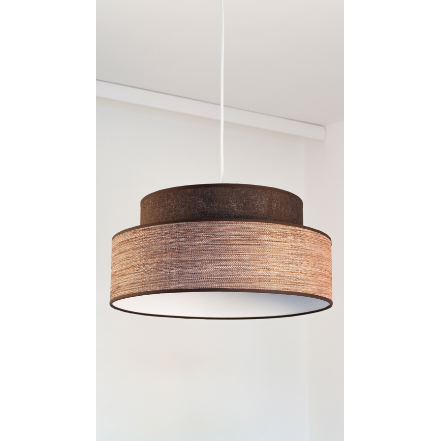 Κρεμαστό φωτιστικό οροφής GRACE 1xE27/60W/230V διάμετρος 40 cm καφέ/μπεζ