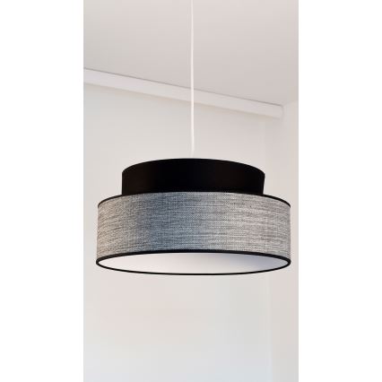 Κρεμαστό φωτιστικό οροφής GRACE 1xE27/60W/230V διάμετρος 40 cm μαύρο/γκρι