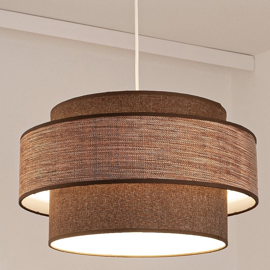 Κρεμαστό φωτιστικό οροφής GRACE 1xE27/60W/230V καφέ/μπεζ