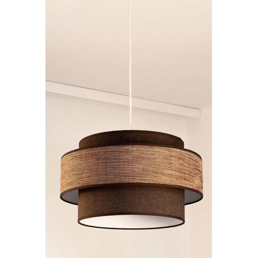 Κρεμαστό φωτιστικό οροφής GRACE 1xE27/60W/230V καφέ/μπεζ