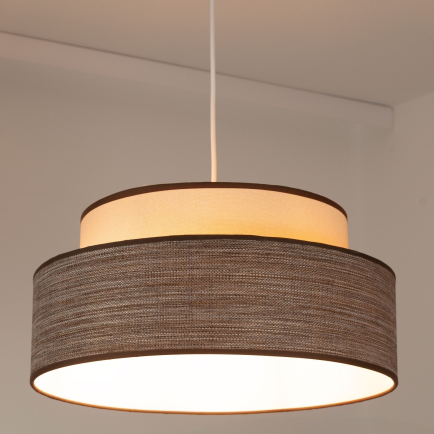 Κρεμαστό φωτιστικό οροφής GRACE 1xE27/60W/230V κρεμ/καφέ