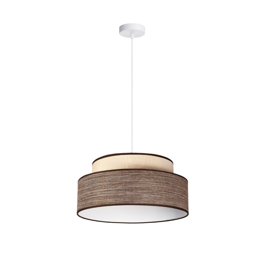 Κρεμαστό φωτιστικό οροφής GRACE 1xE27/60W/230V κρεμ/καφέ