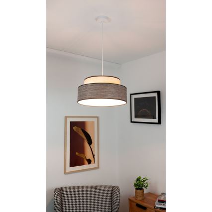 Κρεμαστό φωτιστικό οροφής GRACE 1xE27/60W/230V κρεμ/καφέ