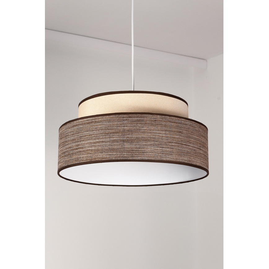 Κρεμαστό φωτιστικό οροφής GRACE 1xE27/60W/230V κρεμ/καφέ