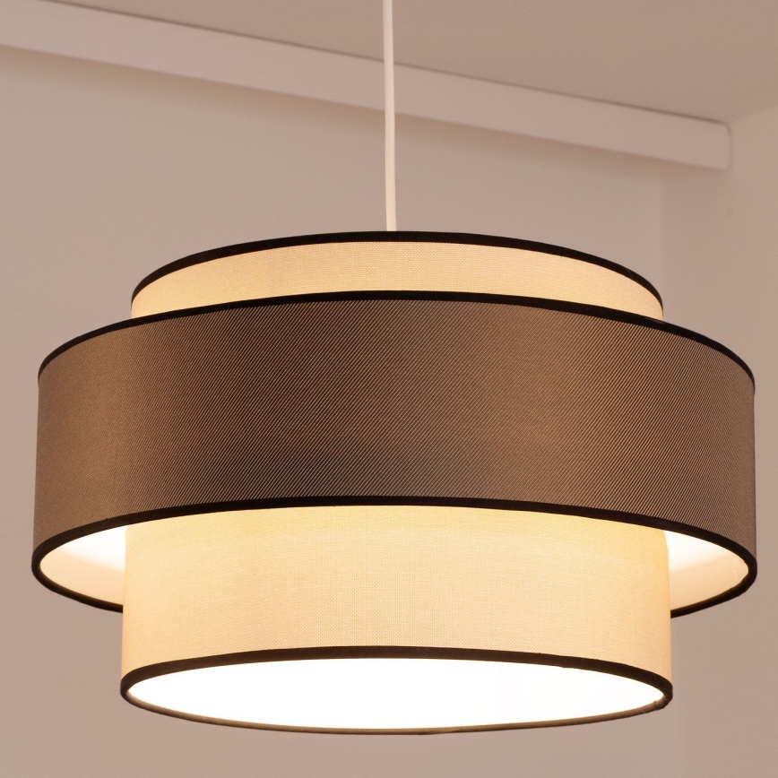 Κρεμαστό φωτιστικό οροφής GRACE 1xE27/60W/230V κρεμ/καφέ