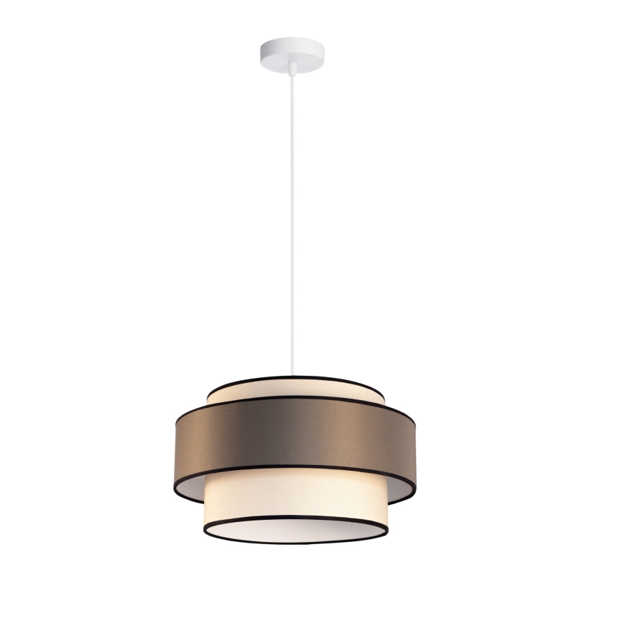 Κρεμαστό φωτιστικό οροφής GRACE 1xE27/60W/230V κρεμ/καφέ