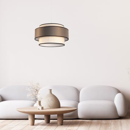 Κρεμαστό φωτιστικό οροφής GRACE 1xE27/60W/230V κρεμ/καφέ