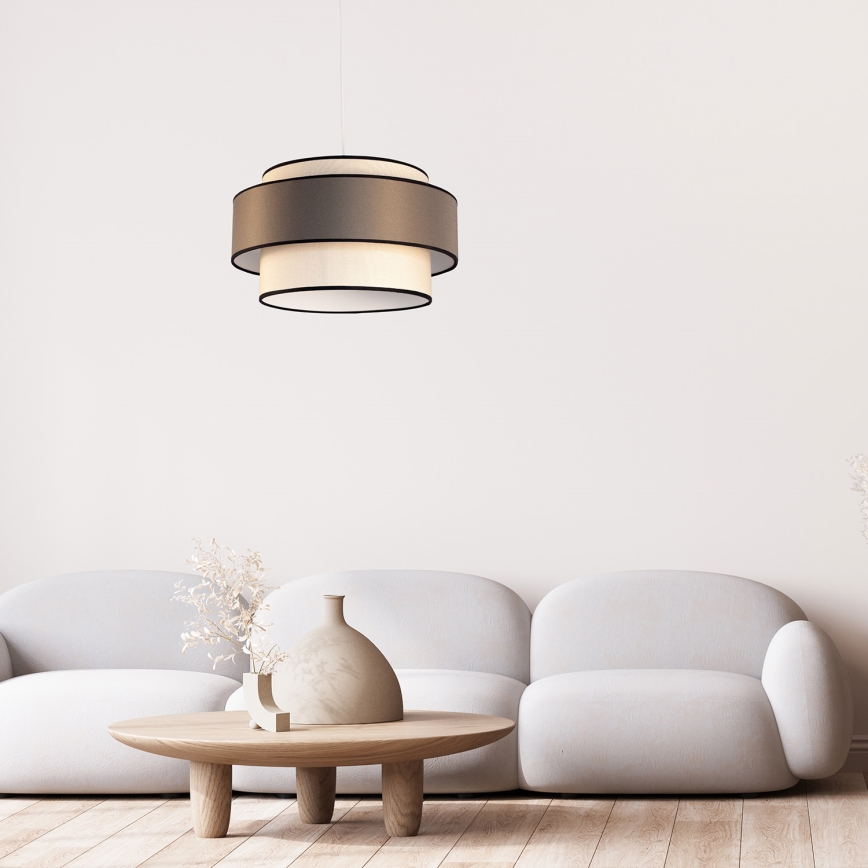 Κρεμαστό φωτιστικό οροφής GRACE 1xE27/60W/230V κρεμ/καφέ