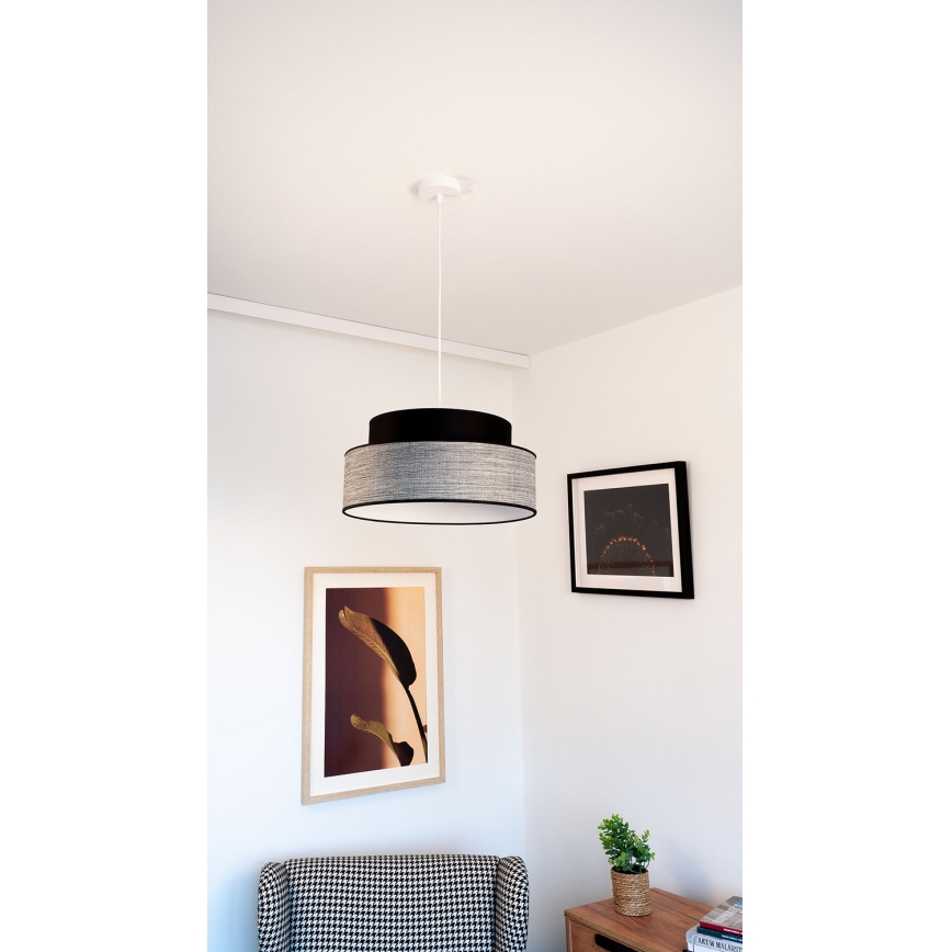 Κρεμαστό φωτιστικό οροφής GRACE 1xE27/60W/230V μαύρο/γκρι