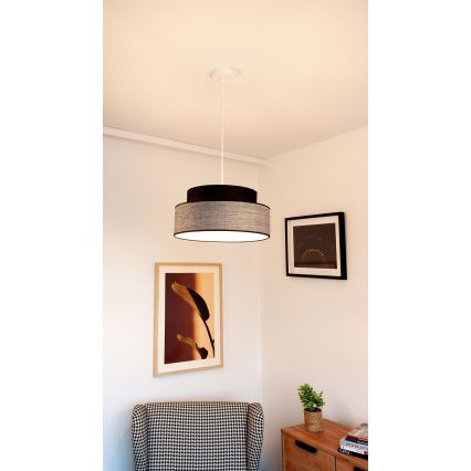Κρεμαστό φωτιστικό οροφής GRACE 1xE27/60W/230V μαύρο/γκρι