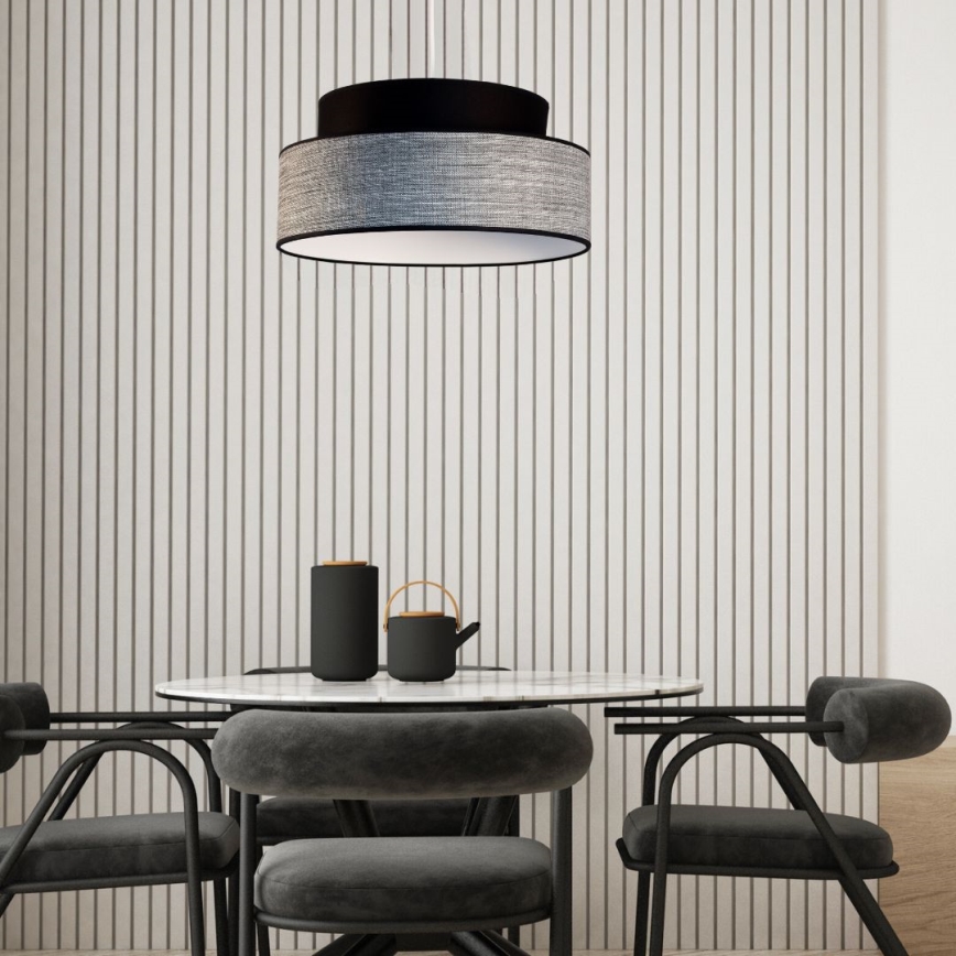 Κρεμαστό φωτιστικό οροφής GRACE 1xE27/60W/230V μαύρο/γκρι
