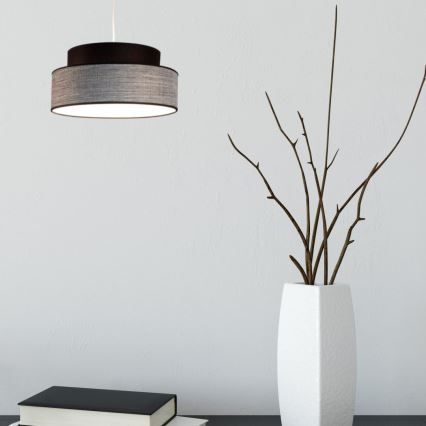 Κρεμαστό φωτιστικό οροφής GRACE 1xE27/60W/230V μαύρο/γκρι