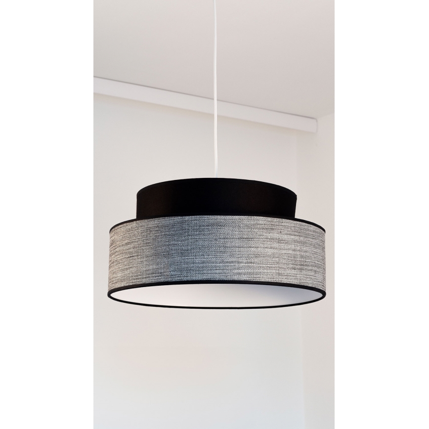 Κρεμαστό φωτιστικό οροφής GRACE 1xE27/60W/230V μαύρο/γκρι