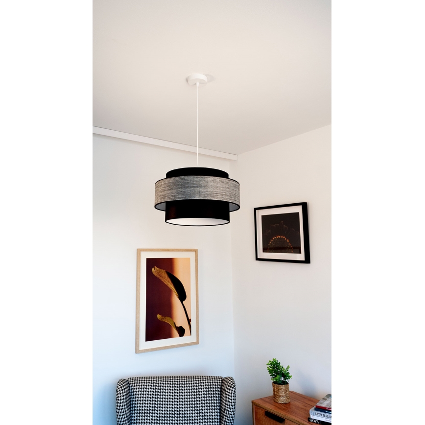 Κρεμαστό φωτιστικό οροφής GRACE 1xE27/60W/230V μαύρο/γκρι