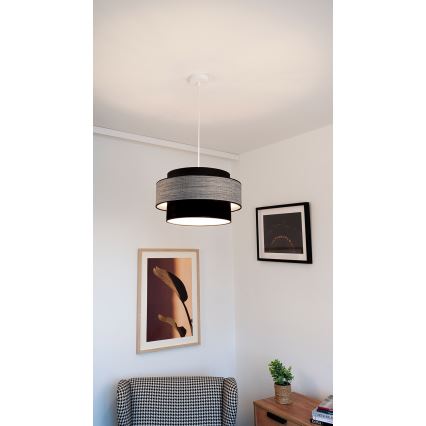 Κρεμαστό φωτιστικό οροφής GRACE 1xE27/60W/230V μαύρο/γκρι