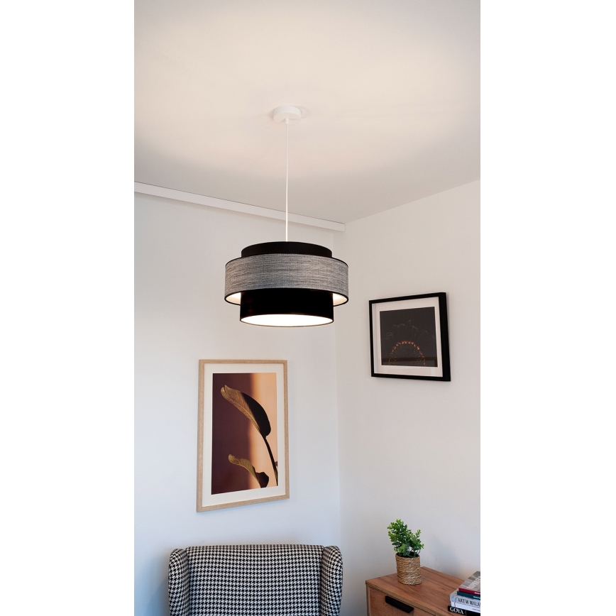 Κρεμαστό φωτιστικό οροφής GRACE 1xE27/60W/230V μαύρο/γκρι