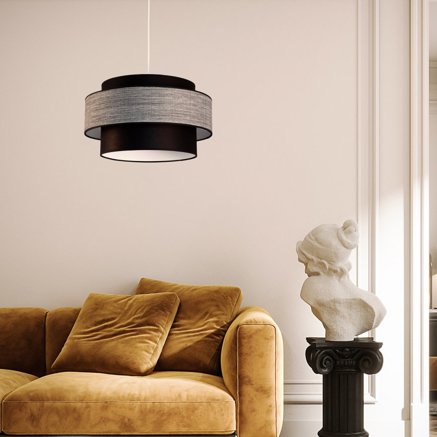 Κρεμαστό φωτιστικό οροφής GRACE 1xE27/60W/230V μαύρο/γκρι