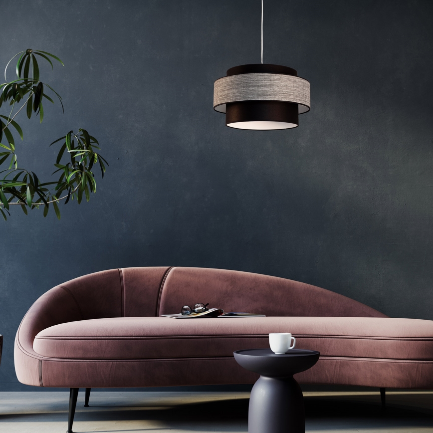 Κρεμαστό φωτιστικό οροφής GRACE 1xE27/60W/230V μαύρο/γκρι