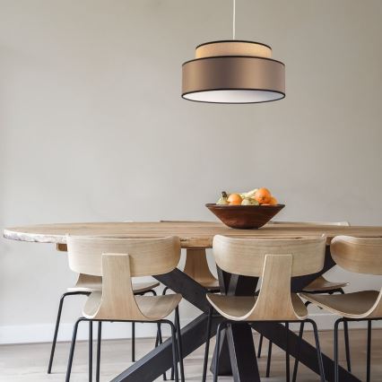 Κρεμαστό φωτιστικό οροφής GRACE 1xE27/60W/230V μπεζ/καφέ
