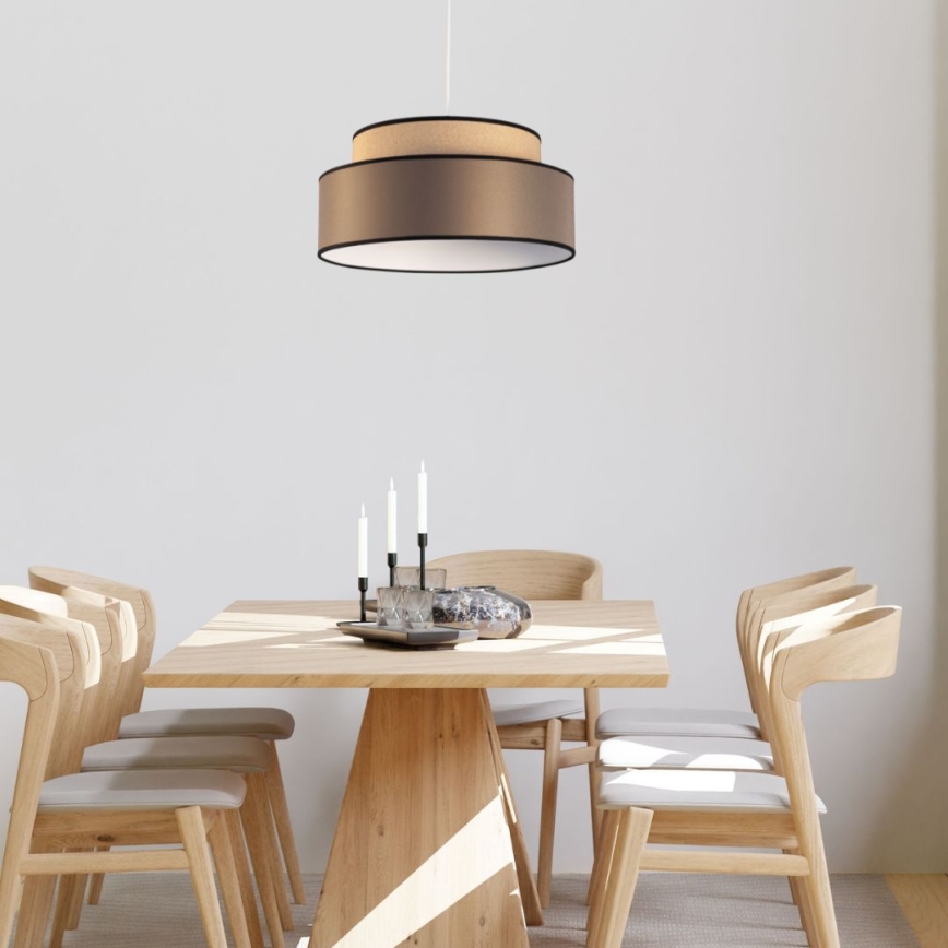 Κρεμαστό φωτιστικό οροφής GRACE 1xE27/60W/230V μπεζ/καφέ