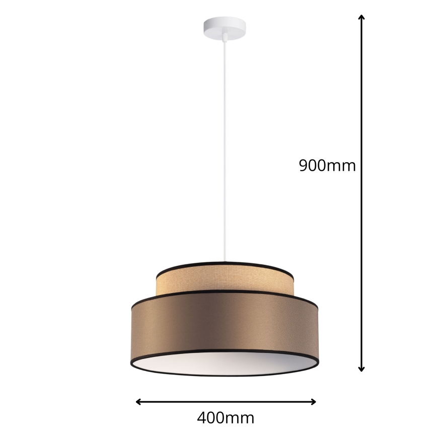 Κρεμαστό φωτιστικό οροφής GRACE 1xE27/60W/230V μπεζ/καφέ