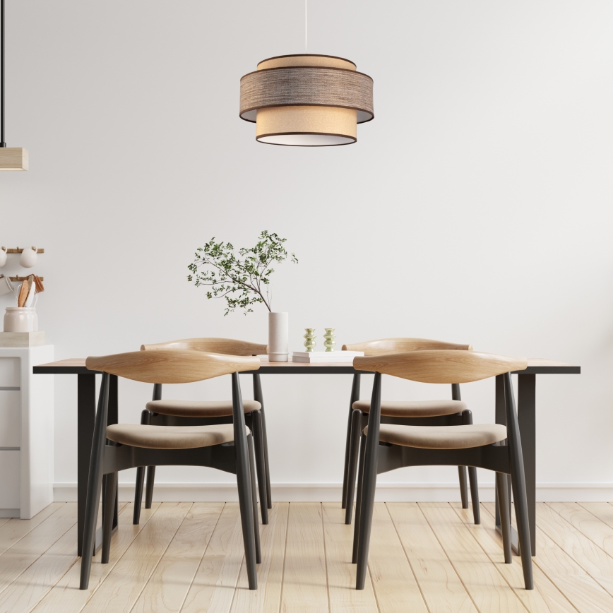 Κρεμαστό φωτιστικό οροφής GRACE 1xE27/60W/230V μπεζ/καφέ