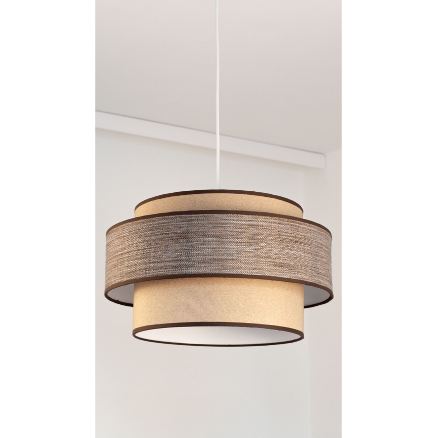 Κρεμαστό φωτιστικό οροφής GRACE 1xE27/60W/230V μπεζ/καφέ