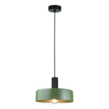 Κρεμαστό φωτιστικό οροφής HAKI 1xE27/60W/230V πράσινο/μαύρο