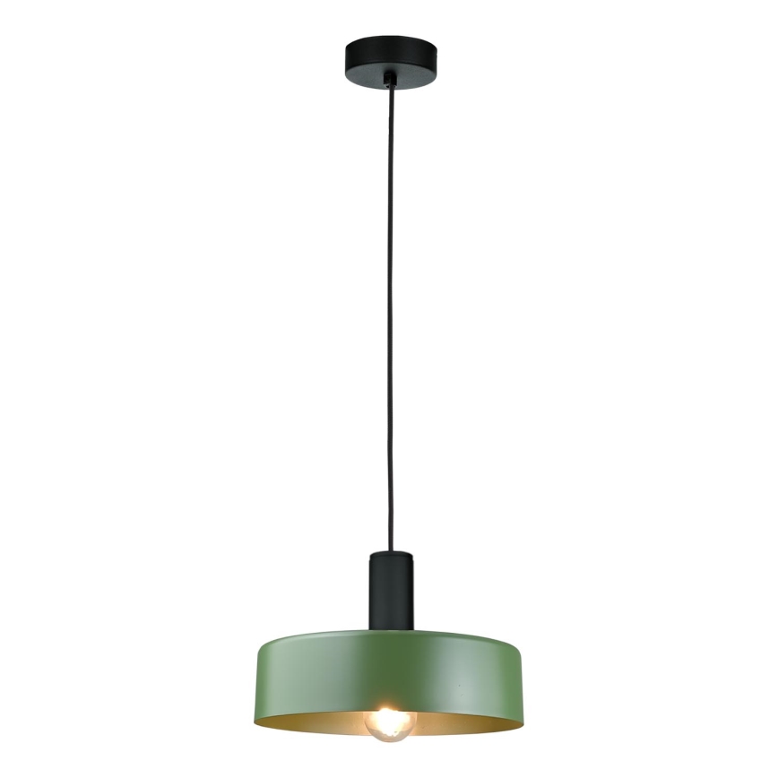 Κρεμαστό φωτιστικό οροφής HAKI 1xE27/60W/230V πράσινο/μαύρο