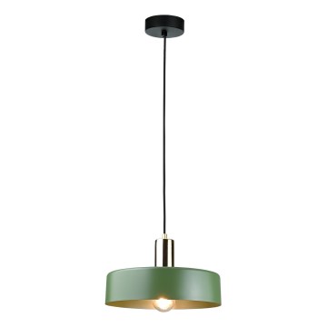 Κρεμαστό φωτιστικό οροφής HAKI 1xE27/60W/230V πράσινο/μαύρο/γυαλιστερό χρώμιο