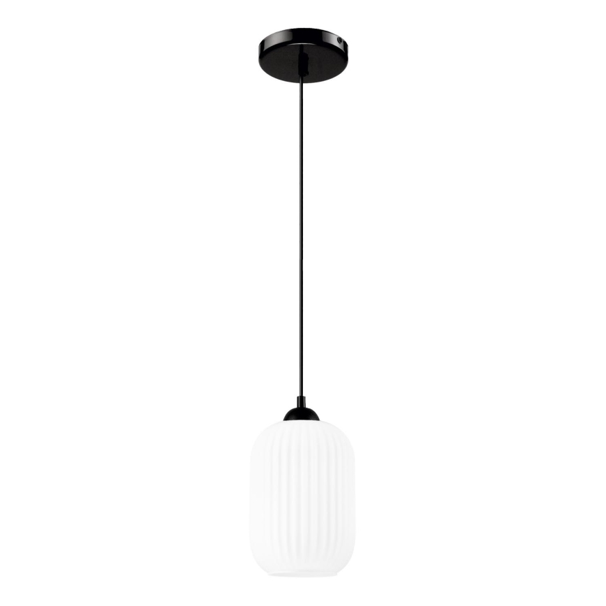 Κρεμαστό φωτιστικό οροφής HARMA 1xE27/15W/230V διάμετρος 14 cm λευκό/μαύρο