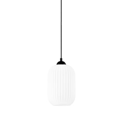 Κρεμαστό φωτιστικό οροφής HARMA 1xE27/15W/230V διάμετρος 14 cm λευκό/μαύρο