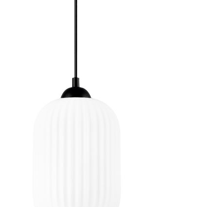 Κρεμαστό φωτιστικό οροφής HARMA 1xE27/15W/230V διάμετρος 14 cm λευκό/μαύρο