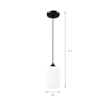 Κρεμαστό φωτιστικό οροφής HARMA 1xE27/15W/230V διάμετρος 14 cm λευκό/μαύρο