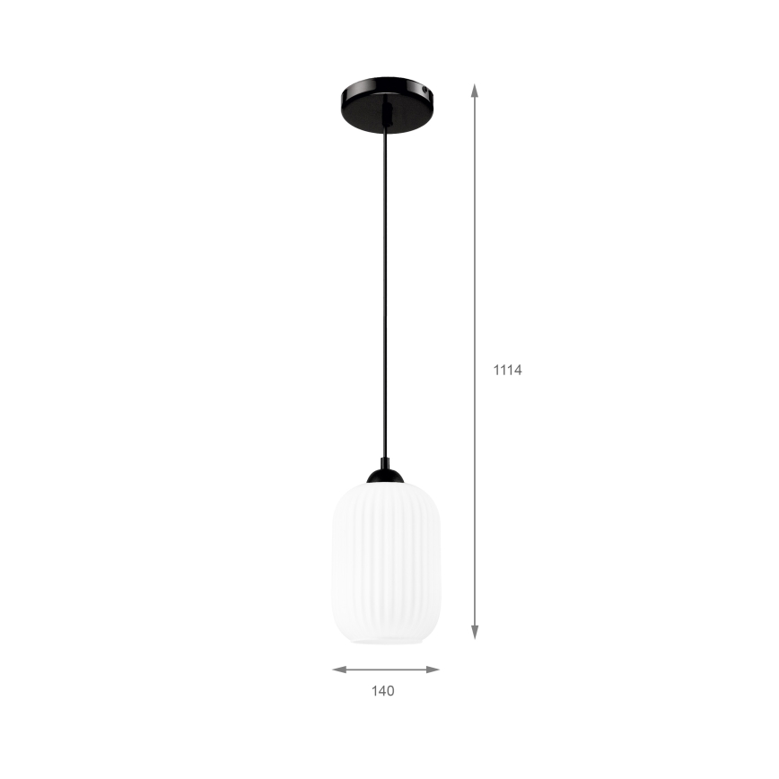 Κρεμαστό φωτιστικό οροφής HARMA 1xE27/15W/230V διάμετρος 14 cm λευκό/μαύρο