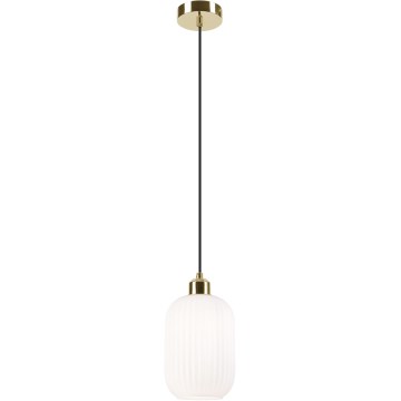 Κρεμαστό φωτιστικό οροφής HARMA 1xE27/15W/230V διάμετρος 14 cm λευκό/χρυσό